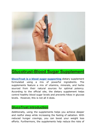 Glucotrust-Blood Sugar Supplement