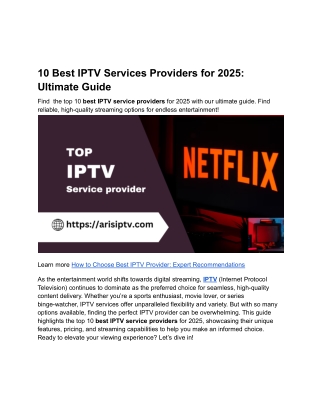 10 Best IPTV Services Providers for 2025_ Ultimate Guide