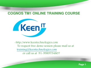 cognos tm1 online training