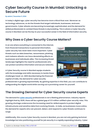 Professional Cyber Security Course in Mumbai