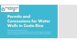 Permits and Concessions for Water Wells in Costa Rica