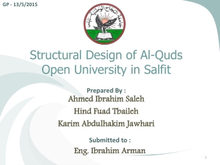 Structural Design of Al- Quds Open University in Salfit