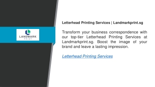 Letterhead Printing Services  Landmarkprint.sg