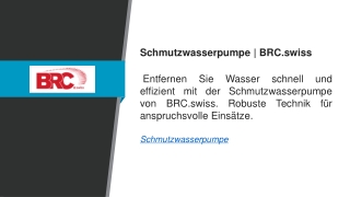 Schmutzwasserpumpe BRC.swiss