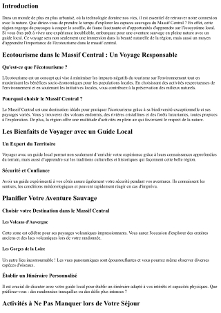 Embarquez pour une aventure sauvage en pleine nature avec un guide local