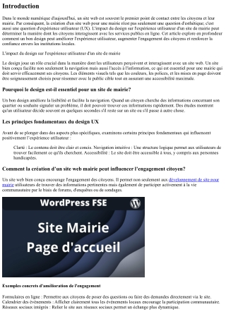 L'impact du design sur l'expérience utilisateur d'un site de mairie