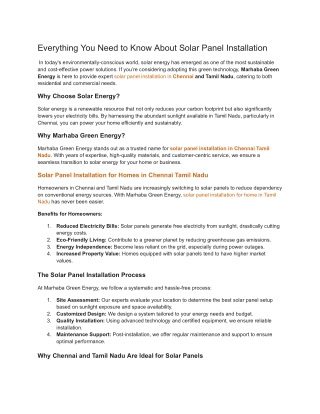 Everything You Need to Know About Solar Panel Installation