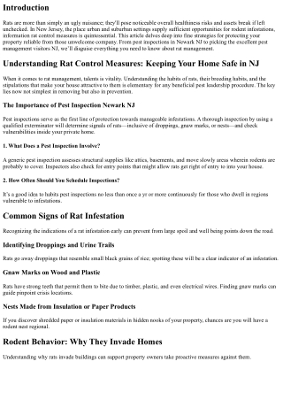 Understanding Rat Control Measures: Keeping Your Home Safe in NJ