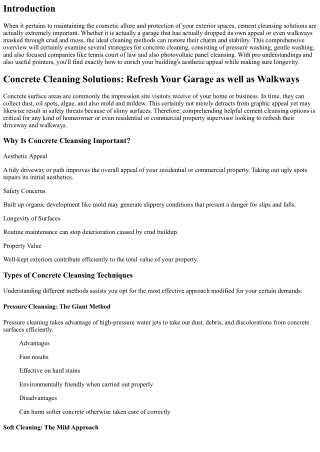 Cement Cleaning Solutions: Rejuvenate Your Driveway as well as Pathways