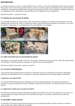 Marchand de palette et innovation : quelles nouveautés ?