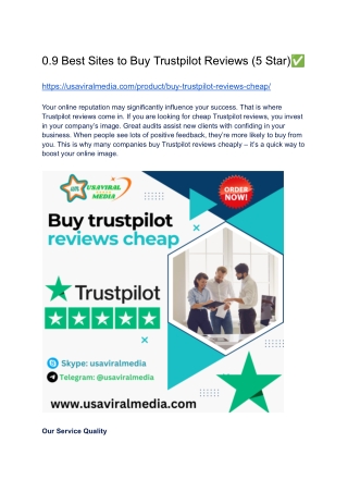 0.9 Best Sites to Buy Trustpilot Reviews (5 Star)