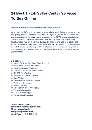24 Best Tiktok Seller Center Services To Buy Online