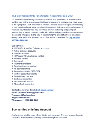How to Buy verified onlyfans Account in the USA A 2025