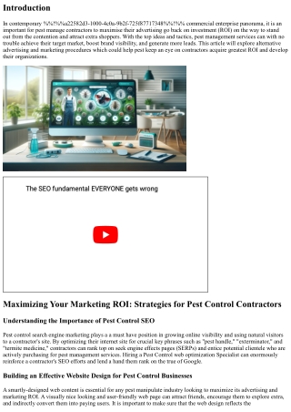 Maximizing Your Marketing ROI: Strategies for Pest Control Contractors