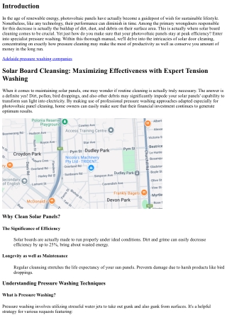 Solar Panel Cleansing: Making The Most Of Effectiveness with Specialist Pressure
