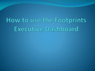 How to use the Footprints Executive Dashboard