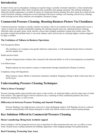 Industrial Pressure Cleaning: Boosting Service Photo With Cleanliness