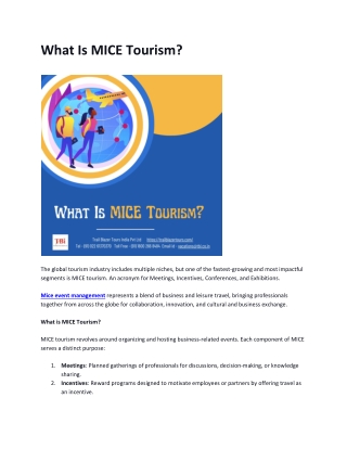 What Is MICE Tourism