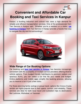 Car booking in Kanpur