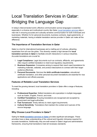 Local Translation Services in Qatar_ Bridging the Language Gap