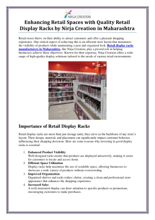 Retail Display Racks Manufacturers in Maharashtra