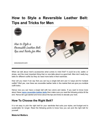 How to Style a Reversible Leather Belt_ Tips and Tricks for Men