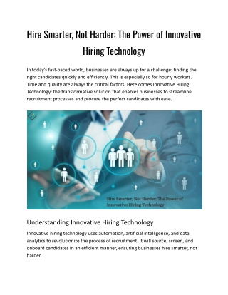 Hire Smarter, Not Harder_ The Power of Innovative Hiring Technology