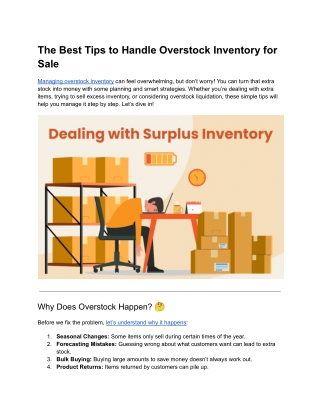The Best Tips to Handle Overstock Inventory for Sale