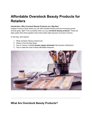 Affordable Overstock Beauty Products for Retailers