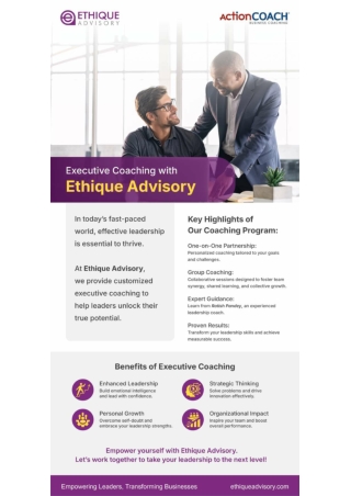 Transformative Executive Coaching for Leaders at Ethique Advisory