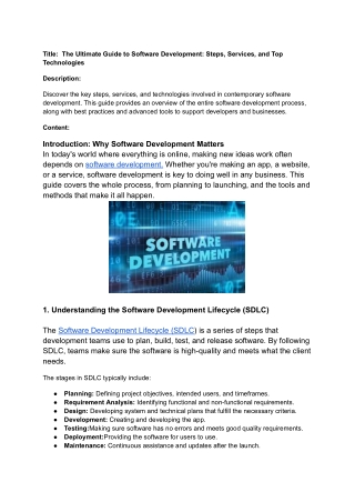 _ The Ultimate Guide to Software Development_ Steps, Services, and Top Technologies-blog on software development