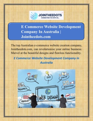 E Commerce Website Development Company In Australia | Jointheedots.com