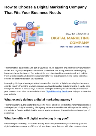 How to Choose a Digital Marketing Company That Fits Your Business Needs