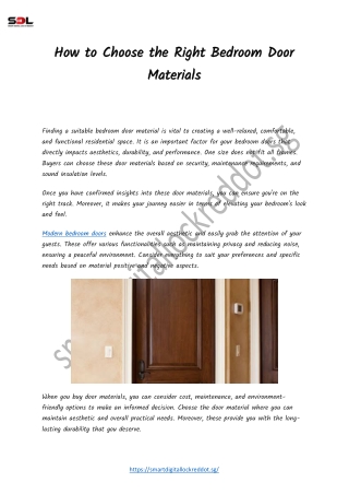 How to Choose the Right Bedroom Door Materials