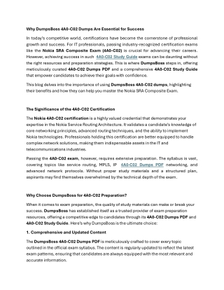 Simplify Certification with DumpsBoss 4A0-C02 Dumps PDF