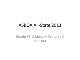 ASBOA All-State 2013
