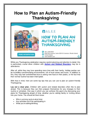 How to Plan an Autism-Friendly Thanksgiving