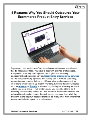 4 Reasons Why You Should Outsource Your Ecommerce Product Entry Services