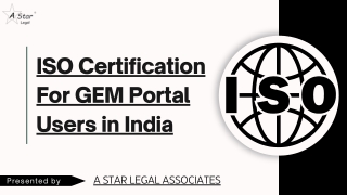 ISO Certification For GEM Portal Users in India