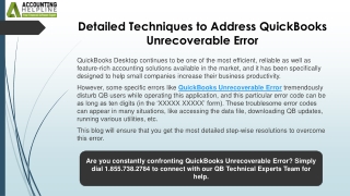 Fix QuickBooks Unrecoverable Error: A Complete Guide