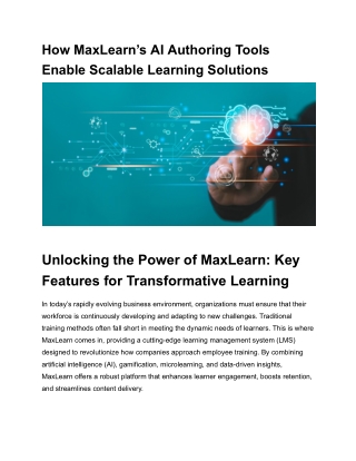 How MaxLearn’s AI Authoring Tools Enable Scalable Learning Solutions