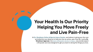 Dr. Shubham Agarwal - Your Trusted Orthopedic Specialist in Jaipur