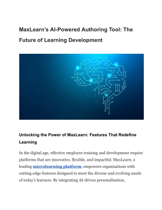MaxLearn’s AI-Powered Authoring Tool_ The Future of Learning Development