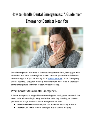 How to Handle Dental Emergencies_ A Guide from Emergency Dentists Near You