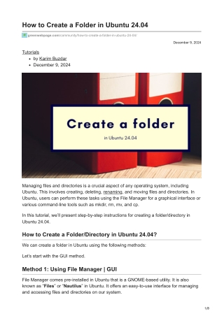How to Create a Folder in Ubuntu 2404