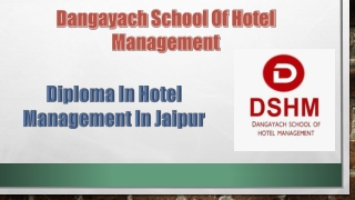 Diploma in hotel management in Jaipur