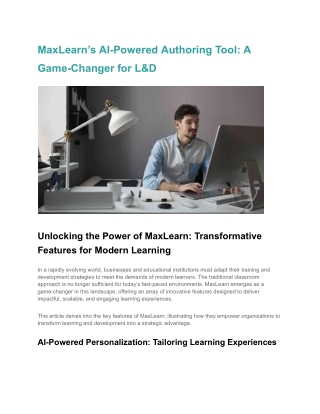 MaxLearn’s AI-Powered Authoring Tool_ A Game-Changer for L&D