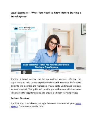 Legal Essentials - What You Need to Know Before Starting a Travel Agency