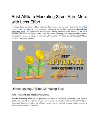 Best Affiliate Marketing Sites_ Earn More with Less Effort