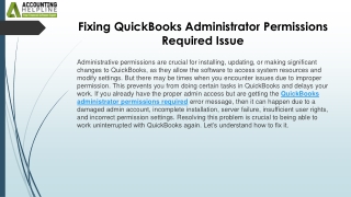 Troubleshooting QuickBooks Administrator Permissions Issue